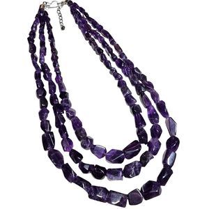 Jay King DTR  925 Sterling Silver Three Strand Amethyst Necklace